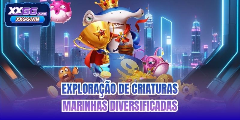 Exploração de criaturas marinhas diversificadas